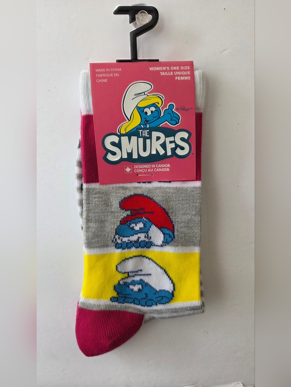 The Smurfs Women’s Crew Socks Papa Smurf Striped Perri’s NWT One Size 6-9.5